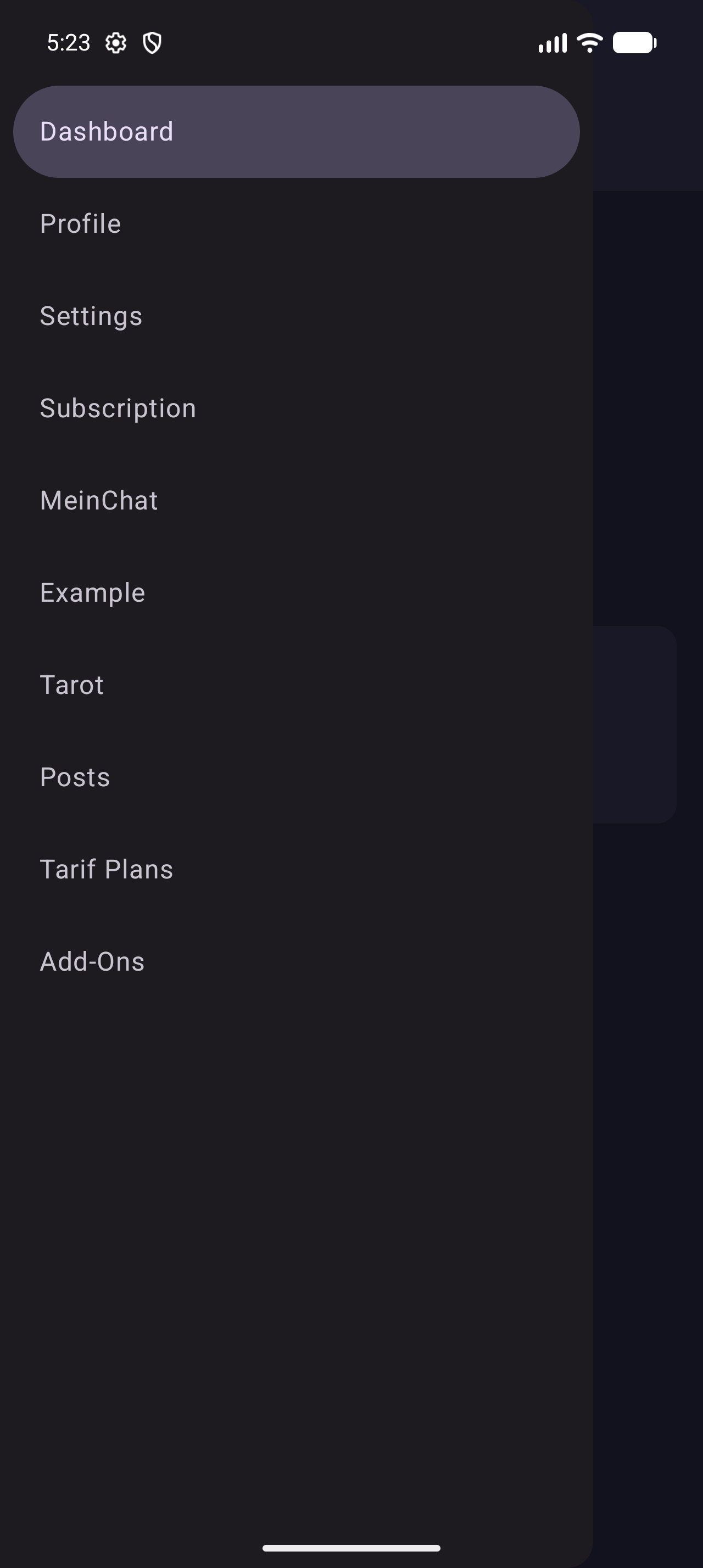 The plugin-driven navigation drawer
